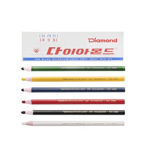 다이아몬드 유리용 색연필 12자루 채점용 봉제용 축지식 색연필 돌돌이 종이말이색연필