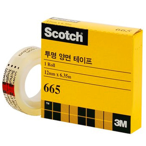 3M 투명 양면 테이프 리필 665 (12mmX6.35m)