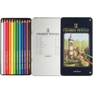 문화 넥스프로 12색 색연필 고급 틴케이스 전문가용