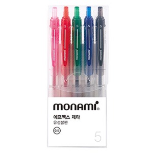 모나미 FX ZETA 5색 세트 볼펜 0.5mm 컬러 유성볼펜