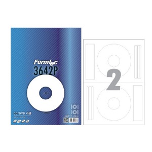 폼텍 IS-3642P CD DVD 잉크젯 라벨 2칸 CD DVD 20매