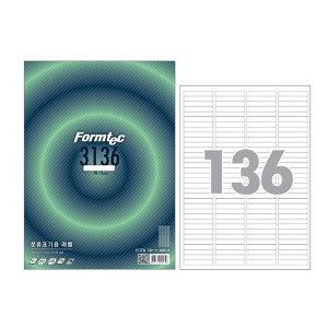 폼텍 LQ-3136 분류표기용라벨 레이저 잉크젯 라벨 라벨지 136칸 20매