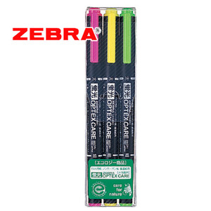 제브라 ZEBRA 옵텍스 케어 형광펜 3색세트 WKCR1-3C OPTEX CARE