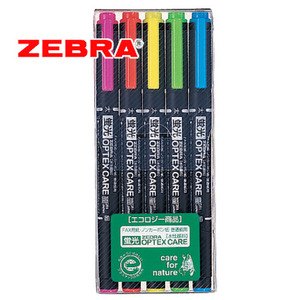 제브라 ZEBRA 옵텍스 케어 형광펜 5색세트 WKCR1-5C OPTEX CARE