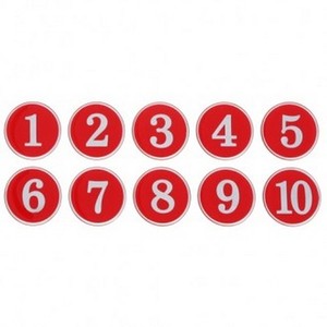 아트사인 에폭시번호판 (빨강) 1150 표지판 숫자판 원형 숫자