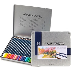 문화 24색 수채색연필 워터칼라 수채화색연필